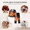 thumbnail image 7 of Lsque Tennis Ball In Fire1 Pattern Long Sleeve Pajama Set for Women - Soft 2-Piece Sleepwear and Loungewear Set with Pockets, Comfy Nightwear-Large, 7 of 7
