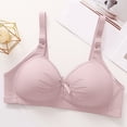 thumbnail image 4 of Hugcore Women's Ribbed Bow Front Wireless Bra - Adjustable Strap Comfort Bralette with Soft Fabric for Daily Relaxed Wear,Pink,48, 4 of 9