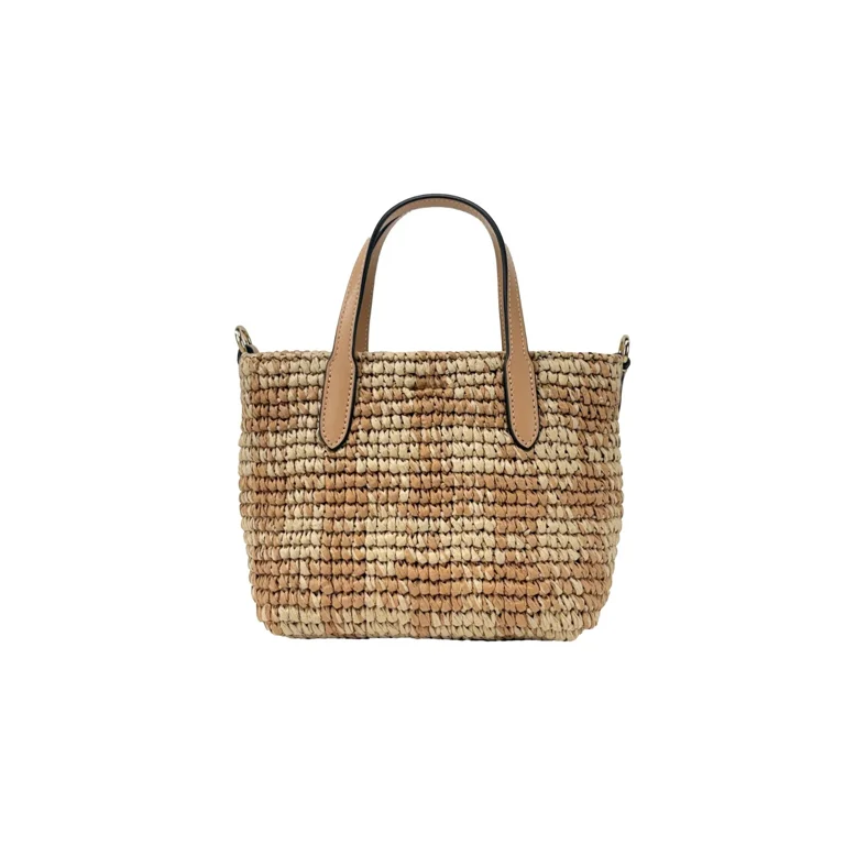 Coach, Mini City Gingham Straw Tote Crossbody Bag, Beige - Walmart.com