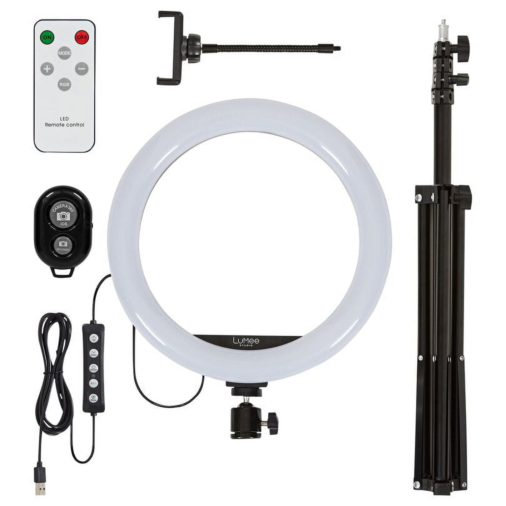Restored LuMee Studio RGB Ring Light with Tripod Stand 10 inch Black (Refurbished)