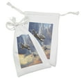 thumbnail image 2 of Airplane Fabric Pouch Set of 2, Peacekeepers Mission Jet up International Flight Picture Aviation Theme Image, Small Drawstring Bag for Toiletries Masks and Favors, 9" x 6", Blue Grey, by Ambesonne, 2 of 2