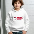 thumbnail image 3 of Hello Kitty Hoodie with Cuffed Sleeves Anime Gifts for Boys Girls White 11-12y, 3 of 5