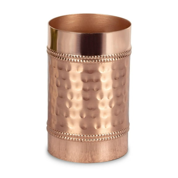 nu steel Hudson Copper Decorative Stainless Steel Tumbler Cup for Bathroom Vanity Countertops for Rinsing,Drinking,Storing Dental Accessories and Organizing Makeup Brushes,Eye Liners-copper (HSC5H)