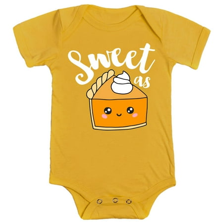 

Sweet as Pumpkin Pie Fall Shirts and Bodysuits for Infant Baby and Toddler Girls and Boys Mustard Bodysuit 24 Months