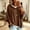 Brown, variant on HaCpiu Women's Fine Knit Poncho Hooded Sweater, Solid Loose 3/4 Dolman Sleeve Pullover, Lightweight Boho Oversized Drawstring Sweatshirt, Brown L