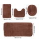 thumbnail image 3 of Juego de alfombras de baño. Fabricadas en felpa de terciopelo y espuma. Ultra absorbentes, lavables a máquina y antideslizantes para suelos de baño modernos (marrón)., 3 of 9