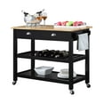 thumbnail image 3 of Convenience Concepts American Heritage 3 Tier Butcher Block Kitchen Cart with Drawers, Multiple Finishes, 3 of 11