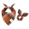 thumbnail image 1 of Juego de pañuelos para perros E-Clover Fall Plaid Triangle para perros medianos, 1 of 9