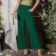 thumbnail image 2 of Sngxgn Women's Wide Leg Pants High Elastic Waisted in The Back Business Work Trousers Long Straight Suit Pants(Green,XXL), 2 of 8