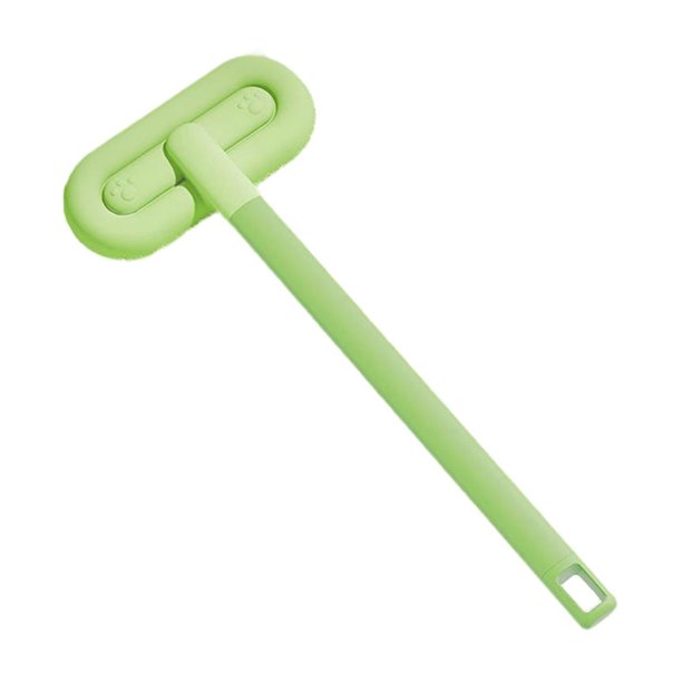 Cepillo quitapelusas para mascotas con mango largo, versátil, reutilizable y práctico. Verde
