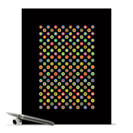 J6561ATYG Big Thank You Greeting Card: 'Seeing Spots' Featuring Candy Colored Small Geometric Patterns that Pop Out of a Black Background Greeting Card with Envelope by The Best Card