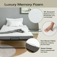 thumbnail image 6 of 75" x 45" Portable Folding Bed Metal Frame Rollaway Bed with 5" Memory Foam Mattress & Wheels, 6 of 9