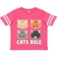 thumbnail image 3 of Inktastic Cats Rule with Cat Heads Boys or Girls Toddler T-Shirt, 3 of 5