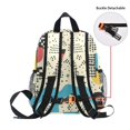 thumbnail image 5 of FORMRS School Backpack with Front Zippered Pocket 12" Student Travel Daypack, Blue Retro Print, 5 of 6