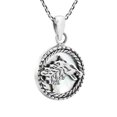 thumbnail image 2 of Fierce and Noble Wolf White SeaShell Sterling Silver Round Pendant Necklace, 2 of 6