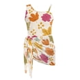thumbnail image 7 of SEANATIVE 7-8 Years Girls One Piece Swimsuit One-Piece Bathing Suit with Mesh Skirt Cover Up Cut Out Stretchy Swimwear for Kids Children Teens, Beige Flower Leaf, 7 of 7