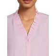 thumbnail image 4 of Blu White Blu Women's Ruffled Button-Front Shirt, 4 of 5
