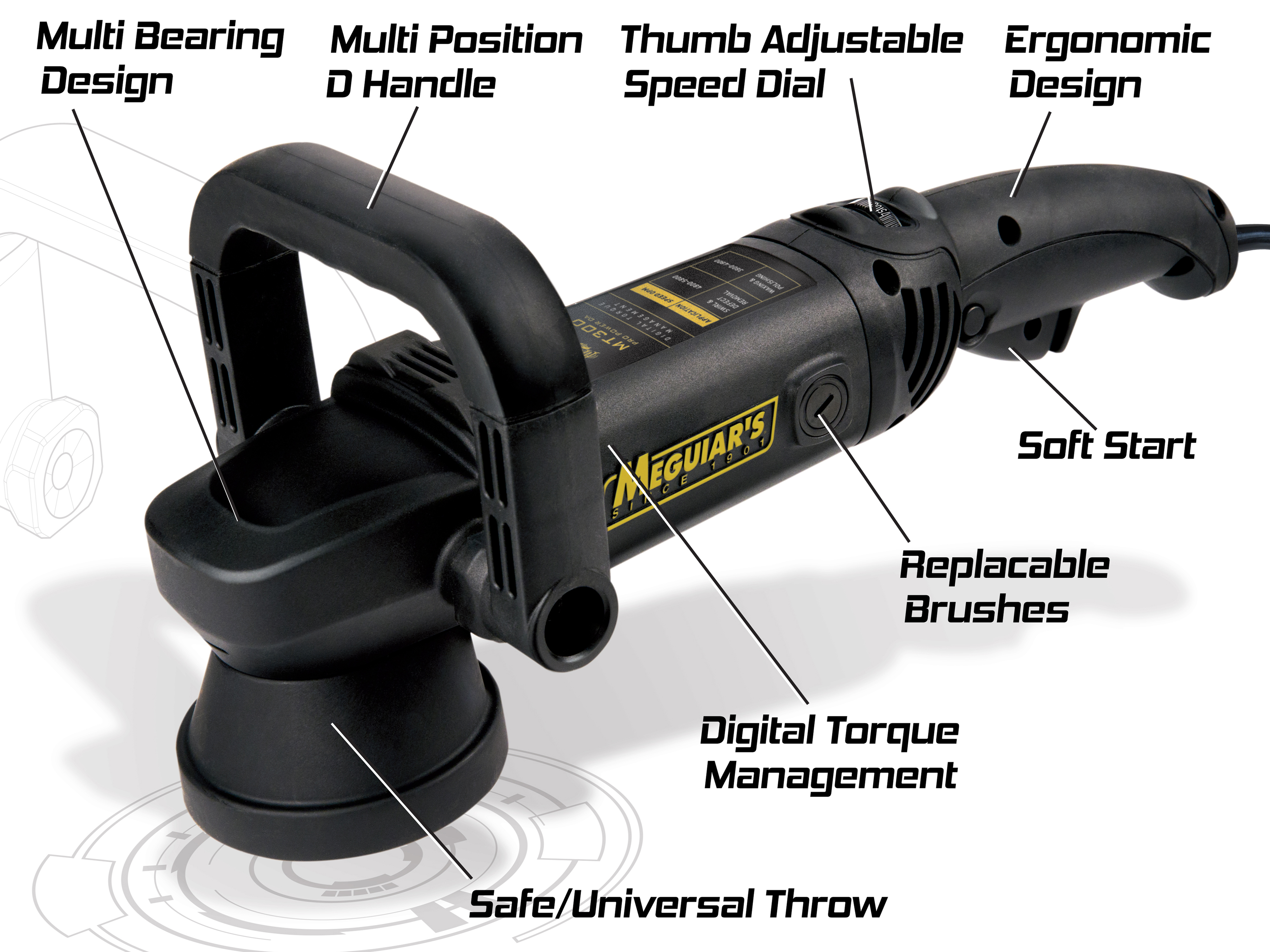 Meguiar’s MT300 Variable Speed Dual Action Polisher, Black – Auto Polisher, 1 Count Sansujyuku sansujyuku.com