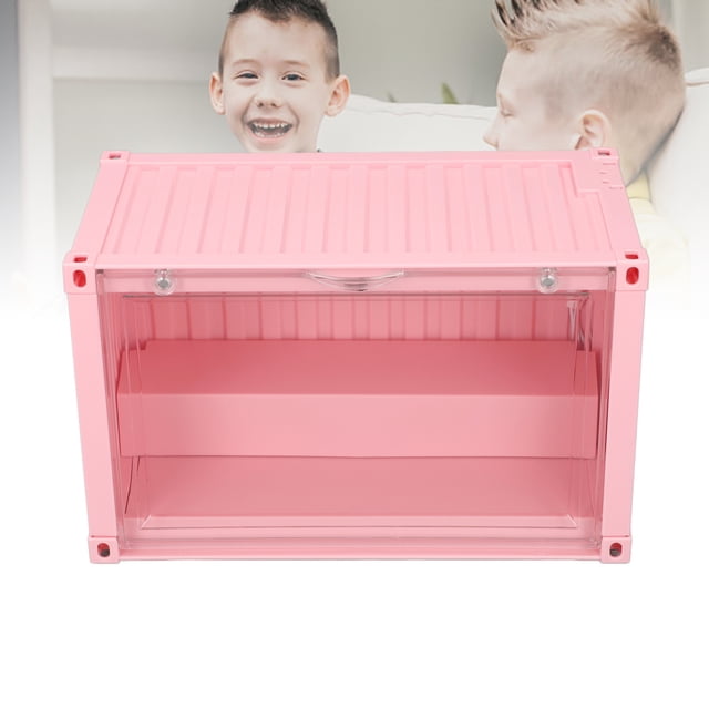 LED Mini Figure Display Case, Miniature Figures Display Case Multifunctional for Toys Black,Roseate