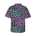 thumbnail image 3 of Daiia Rainbow Animal Skin Hawaiian Shirt for Men Gentle Cotton Regular Short Sleeve Casual-X-Large, 3 of 9