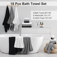 thumbnail image 5 of Smuge 18 pcs Bath Towel Sets, Include 6 Bath Sheet Towels, 6 Hand Towels, 6 Washcloths, Soft Microfiber Highly Absorbent Shower Towel for Bathroom Gym Spa(White), 5 of 7