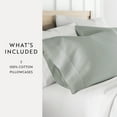 thumbnail image 3 of Green Mist 300TC Cotton Cooling Pillow Case Set, Standard/Queen, by Noble Linens, 3 of 8