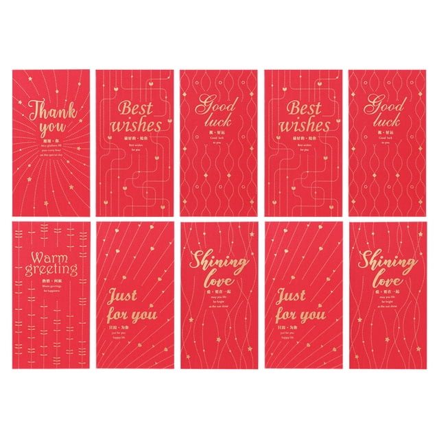 CIMAXIC Anniversaire 36 Pcs Enveloppes Cadeaux Style Chinois Mode Rétro Rouges pour Nouvel An Anniversaire Mariage Chinois (Rouge), 6.69"X3.54"X0.08 Pouces