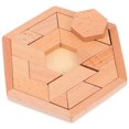 thumbnail image 2 of MasteelfCA 1 Set Wooden Hexagon Puzzle Geometry Shape Pattern Blocks Brain Teaser Toy, 2 of 7