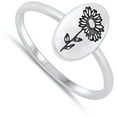 thumbnail image 4 of Oxidized Vintage Daisy Flower Ring .925 Sterling Silver Band Jewelry Female Male Unisex Size 10, 4 of 4