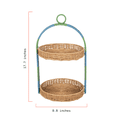 thumbnail image 3 of Beautiful Two-Tier Two-Tone Rattan Tray by Drew Barrymore, 3 of 8