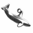 thumbnail image 1 of Sterling Silver 16" Unisex 1.5mm Box Chain Side Facing Whale Curved Tail Pendant Necklace, 1 of 2