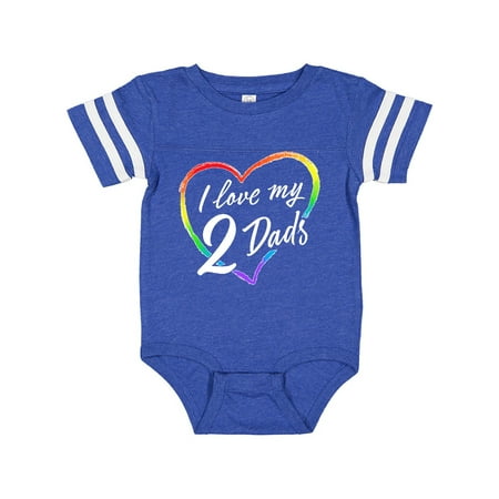 

Inktastic I Love My 2 Dads with Rainbow Heart Gift Baby Boy or Baby Girl Bodysuit