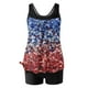 thumbnail image 2 of Trajes de baño tankini para mujer Trajes de baño de dos piezas con espalda de tiras y estampado conservador para mujer Traje de baño de dos piezas para mujer, 2 of 5