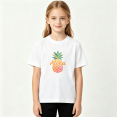 thumbnail image 2 of Aloha Pineapple Girls Graphic Tee, Cute Retro Tropical Beach 100% Cotton Kids Short Sleeve T-Shirt 4-13Y, 2 of 5