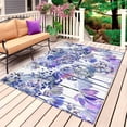 thumbnail image 4 of Outdoor Rug 3x5 ft Blue Dandelion Outdoor Large Area Rug Non Slip Rubber Spring Bloom Flowers Front Door Mat RV Rug Camping Carpet Patio Outdoor Rugs for Backyard Balcony Deck Porch Indoor, 4 of 9