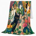 thumbnail image 2 of Playful Cats Among Potted Plants Whimsical, Playful Pet Portrait Pattern, Warm Flannel Blanket for Living Room and Reading Nook, Cat Lovers Friendship Gift, Pet Lover Home Decor, 2 of 9