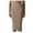 Khaki, variant on Women's Midi Pencil Skirts Stretch High Waist Seamless Skirt Tight Bodycon Skirt with Back Slit