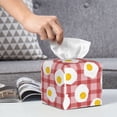 thumbnail image 4 of Tissue Box Cover, Cute Fried Egg Pink Squre Leather Tissue Box Holder - Tissue Case Facial Paper Organizer for Bathroom, Vanity Countertop, Tabletop, Car, Night Stands,, 4 of 5