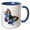 Blue/White, variant on 3drose, Modern Image of Watercolor Splatter Butterfly Illustration, 11oz Two-tone Yellow Mug