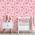 thumbnail image 3 of Pink Peel and Stick Wallpaper Pink Sweet Treats Cupcakes Macarons Croissants Spring Wall Mural 23.6in x 9.8ft Self Adhesive Removable Wall Paper Renter Friendly Wallpaper for Girls Bedroom Nursery, 3 of 8