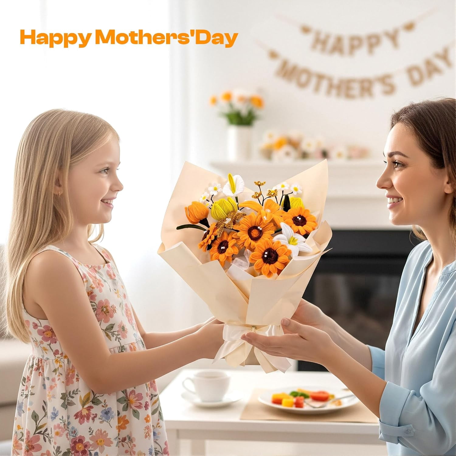 YANTONG 620 PCS Pipe Cleaners Flower Kit for Mother's Day, Yellow Chenille Stems Bulk with Floral Wires, Ribbons, Tapes, Stamens, Glue Sticks for Making Craft Pipe Cleaner Bouquets