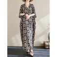 thumbnail image 1 of Vestido Kaftan Largo Mujer Con Estampado Geométrico Negro, 1 of 10