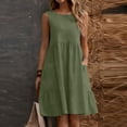 thumbnail image 2 of Kukoosong Women's Sleeveless Tank Dress with Pockets, Round Neck Midi Casual A-Line Flowy Summer Dress for Everyday Wear, Beach Vacation Loose Fit Dress, 2 of 6