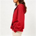 thumbnail image 5 of Women's Half Zip Oversized Drawstring Hoodie Casual Sweatshirt with Kangaroo Pocket L, 5 of 5