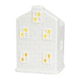 thumbnail image 3 of White Ceramic Christmas Village Houses, LED Light Up Christmas House, Christmas Village Town Houses  with Built-in Led Lights for Home Tabletop Decor, 3 of 9