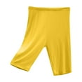 thumbnail image 2 of Elvqul Shorts for Women Plus Size High Waisted Leggings Pull-on Elastic Waist Trendy Casual Yellow Shorts, 2 of 4
