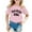 Pink, variant on Fshinging Summer Tops for Girls Sport Casual T Shirts Print Round Neck Short Sleeve Casual Crewneck Basic Tees Size 3-4 Years