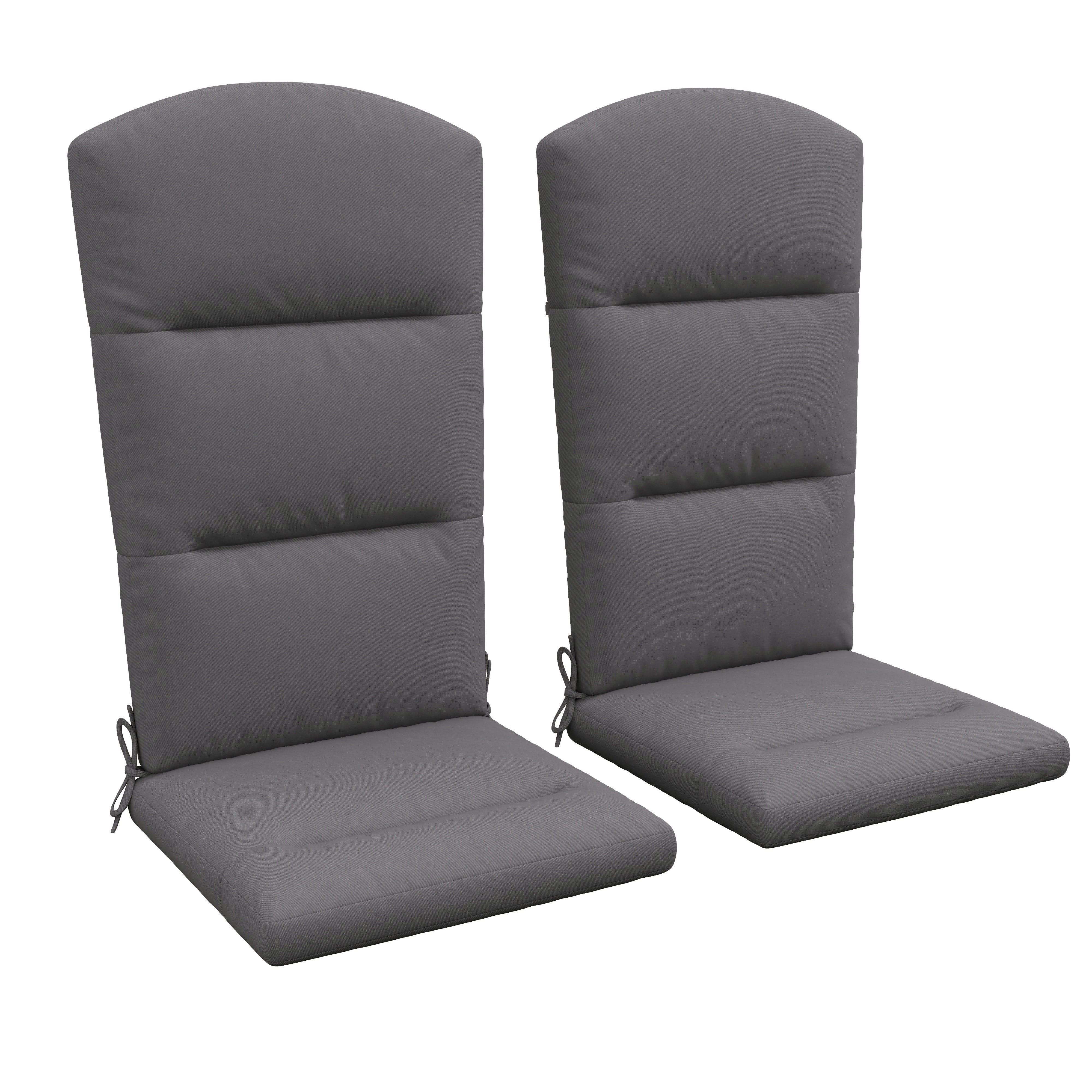 Outsunny Outdoor Adirondack Chair Cushions with Back Ties, Gray