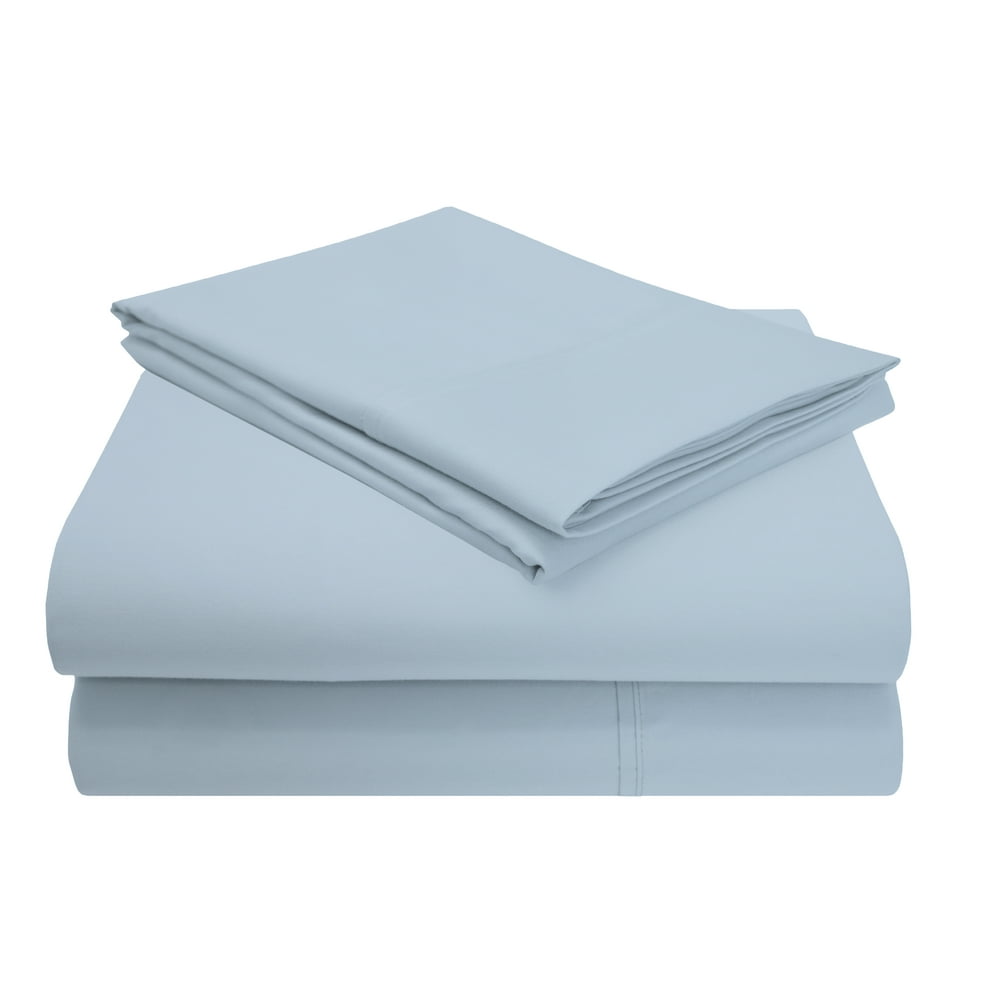 Premium 1200 Thread Count Cotton Blend Sheet Set King, Light Blue