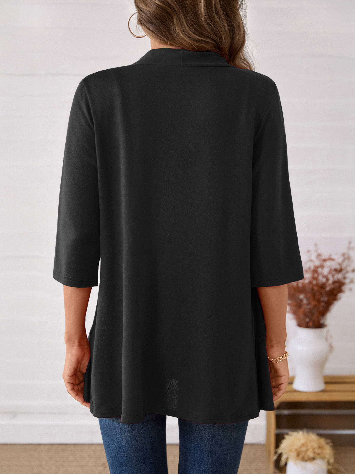 Anygrew Women's Open Front Cardigan, 3/4 Sleeves photo 6